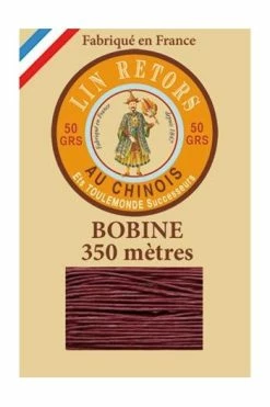 Fil Lin Glacé N°40 Grosse Bobine 470 - Grenat