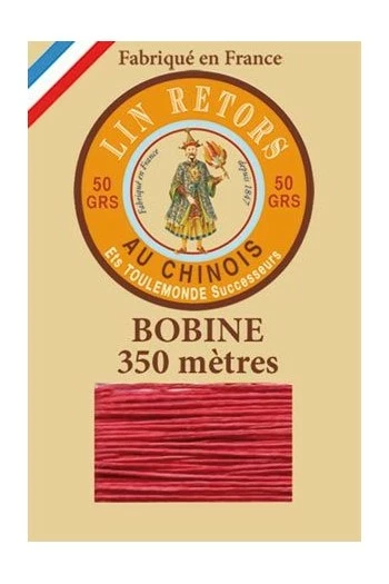 Fil Lin Glacé N°40 Grosse Bobine 525 - Rouge Vif 1 Fil Lin Glacé N°40 Grosse Bobine 525 - Rouge Vif