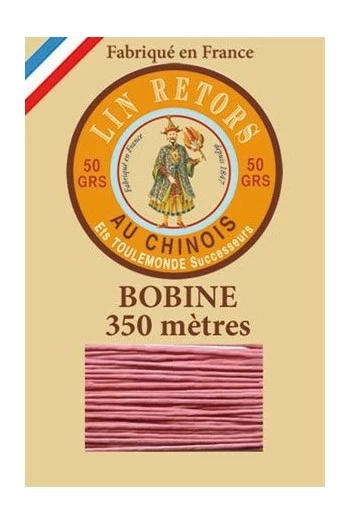 Fil Lin Glacé N°40 Grosse Bobine 600 - Vieux Rose 1 Fil Lin Glacé N°40 Grosse Bobine 600 - Vieux Rose
