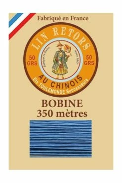 Fil Lin Glacé N°40 Grosse Bobine 735 - Bleu Azur