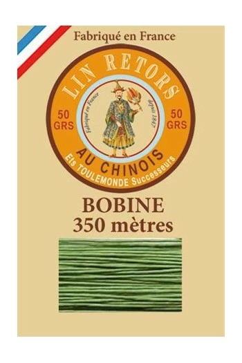 Fil Lin Glacé N°40 Grosse Bobine 866 - Vert Vif 1 Fil Lin Glacé N°40 Grosse Bobine 866 - Vert Vif