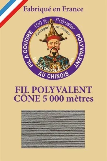 Fil Polyester Grand Cône 120 - Cendre 1 Fil Polyester Grand Cône 120 - Cendre