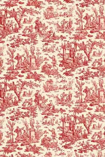 Fils Broderie-couture Boite Vide Toile De Jouy Rouge 2 Fils Broderie-couture Boite Vide Toile De Jouy Rouge – Image 2