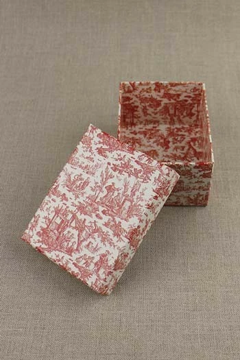 Fils Broderie-couture Boite Vide Toile De Jouy Rouge 3 Fils Broderie-couture Boite Vide Toile De Jouy Rouge – Image 3