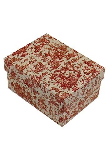 Fils Broderie-couture Boite Vide Toile De Jouy Rouge 1 Fils Broderie-couture Boite Vide Toile De Jouy Rouge