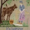 Fils Broderie Point De Croix La Laitière Et Le Pot Au Lait