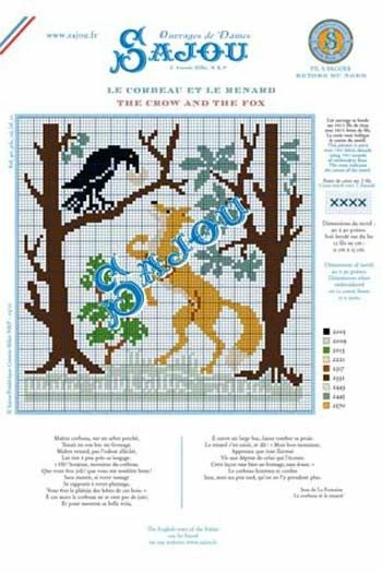 Fils Broderie Point De Croix Le Corbeau Et Le Renard 2 Fils Broderie Point De Croix Le Corbeau Et Le Renard – Image 2
