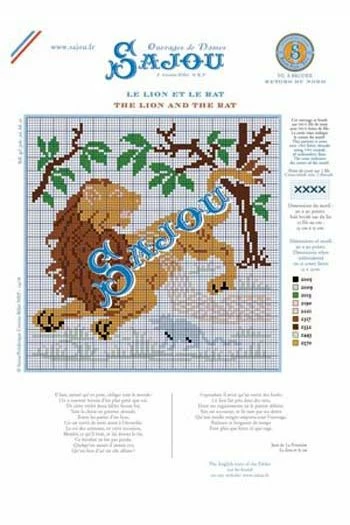 Fils Broderie Point De Croix Le Lion Et Le Rat 2 Fils Broderie Point De Croix Le Lion Et Le Rat – Image 2