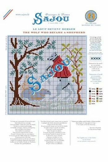 Fils Broderie Point De Croix Le Loup Devenu Berger 2 Fils Broderie Point De Croix Le Loup Devenu Berger – Image 2