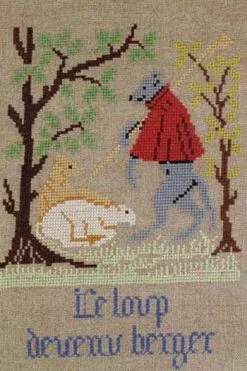 Fils Broderie Point De Croix Le Loup Devenu Berger