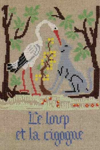 Fils Broderie Point De Croix Le Loup Et La Cigogne 1 Fils Broderie Point De Croix Le Loup Et La Cigogne