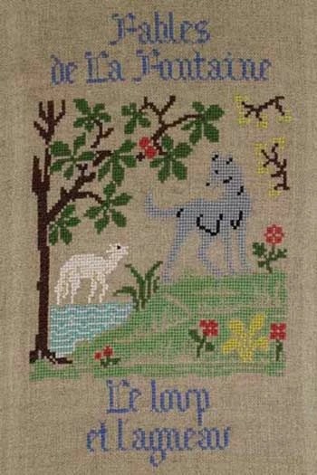 Fils Broderie Point De Croix Le Loup Et L'Agneau 1 Fils Broderie Point De Croix Le Loup Et L'Agneau