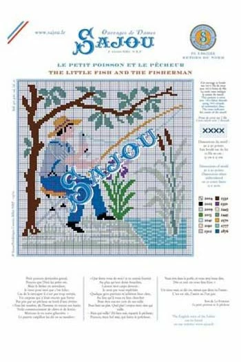 Fils Broderie Point De Croix Le Petit Poisson Et Le Pêcheur 2 Fils Broderie Point De Croix Le Petit Poisson Et Le Pêcheur – Image 2