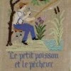 Fils Broderie Point De Croix Le Petit Poisson Et Le Pêcheur