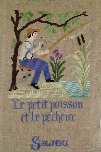 Fils Broderie Point De Croix Le Petit Poisson Et Le Pêcheur 1 Fils Broderie Point De Croix Le Petit Poisson Et Le Pêcheur