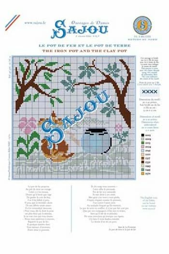 Fils Broderie Point De Croix Le Pot De Terre Et Le Pot De Fer 2 Fils Broderie Point De Croix Le Pot De Terre Et Le Pot De Fer – Image 2
