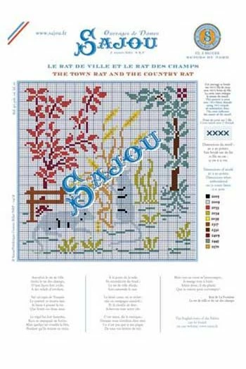 Fils Broderie Point De Croix Le Rat Des Villes Et Le Rat Des Champs 2 Fils Broderie Point De Croix Le Rat Des Villes Et Le Rat Des Champs – Image 2
