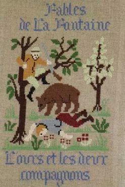 Fils Broderie Point De Croix L'Ours Et Les Deux Compagnons