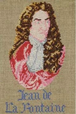 Fils Broderie Point De Croix Portrait La Fontaine