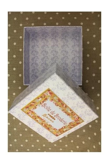 Grande Boîte Ouvrage Broderie Bleue 4 Grande Boîte Ouvrage Broderie Bleue – Image 4