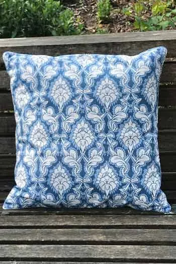 Housse Coussin 40 X 40cm Damas Bleu 2 1 Housse Coussin 40 X 40cm Damas Bleu 2
