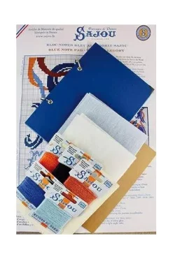 Kit De Point De Croix Bloc-notes Bleu Allégorie -artisanat Soldes Magasin kit de point de croix bloc notes bleu allegorie 2