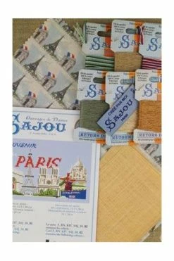 Kit De Point De Croix Coussin Paris - Lin -artisanat Soldes Magasin kit de point de croix coussin paris lin 3