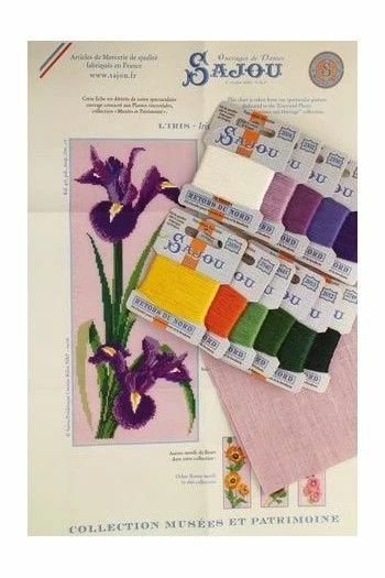 Kit De Point De Croix Fleur Iris 3 Kit De Point De Croix Fleur Iris – Image 3