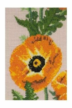 Kit De Point De Croix Fleur Pavot -artisanat Soldes Magasin kit de point de croix fleur pavot 5