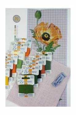 Kit De Point De Croix Fleur Pavot -artisanat Soldes Magasin kit de point de croix fleur pavot 6