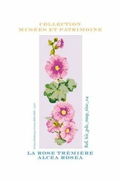 Kit De Point De Croix Fleur Rose Trémière