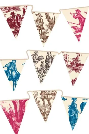 Kit Guirlande De Fanions Toiles De Jouy 1 Kit Guirlande De Fanions Toiles De Jouy
