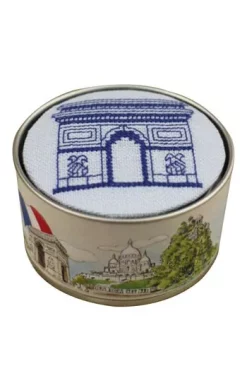 Kit Point De Croix Boîte Arc De Triomphe Bleu