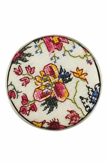 Kit Point De Croix Boîte Ronde Fleurs Orientales 2 Kit Point De Croix Boîte Ronde Fleurs Orientales – Image 2