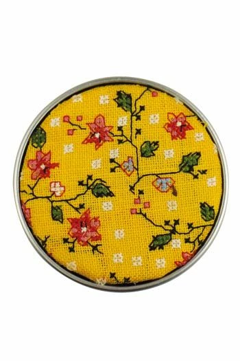 Kit Point De Croix Boîte Ronde Indienne Jaune 2 Kit Point De Croix Boîte Ronde Indienne Jaune – Image 2