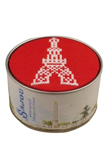 Kit Point De Croix Boîte Tour Eiffel Rouge 1 Kit Point De Croix Boîte Tour Eiffel Rouge