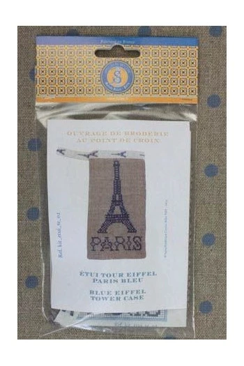 Kit Point De Croix étui Tour Eiffel Bleue 3 Kit Point De Croix étui Tour Eiffel Bleue – Image 3