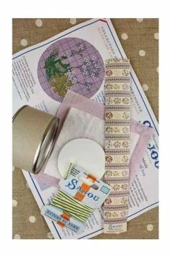 Kit Point De Croix Fleur Boîte Aspérule -artisanat Soldes Magasin kit point de croix fleur boite asperule 1