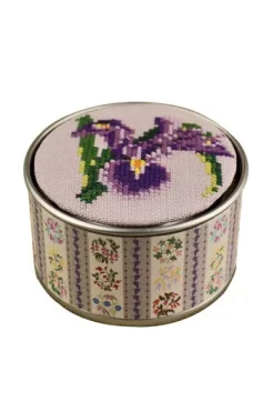 Kit Point De Croix Fleur Boîte Iris