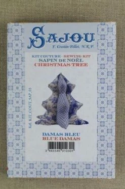 Kit Sapin De Noël Damas Bleu -artisanat Soldes Magasin kit sapin de noel damas bleu 1