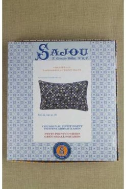 Kit Tapisserie Coussin Petits Carrés Gris -artisanat Soldes Magasin kit tapisserie coussin petits carres gris 3