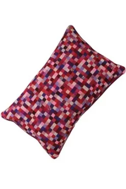 Kit Tapisserie Coussin Petits Carrés Roses/rouges