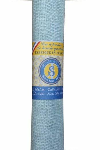 Lin à Broder 12 Fils Au Cm 50 X 70 Cm Azur 2 Lin à Broder 12 Fils Au Cm 50 X 70 Cm Azur – Image 2
