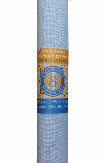 Lin à Broder 12 Fils Au Cm 50 X 70 Cm Bleu Sajou 2 Lin à Broder 12 Fils Au Cm 50 X 70 Cm Bleu Sajou – Image 2