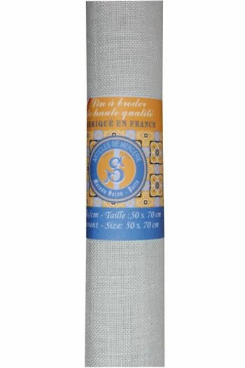 Lin à Broder 12 Fils Au Cm 50 X 70 Cm Gris Perle 2 Lin à Broder 12 Fils Au Cm 50 X 70 Cm Gris Perle – Image 2