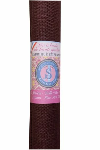 Lin à Broder 12 Fils Au Cm 50 X 70 Cm Lie De Vin 2 Lin à Broder 12 Fils Au Cm 50 X 70 Cm Lie De Vin – Image 2