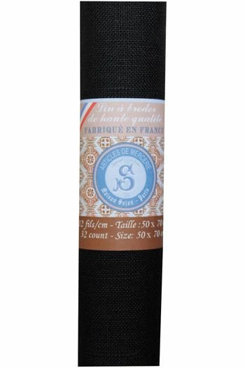 Lin à Broder 12 Fils Au Cm 50 X 70 Cm Noir 2 Lin à Broder 12 Fils Au Cm 50 X 70 Cm Noir – Image 2