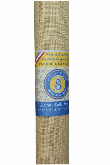 Lin à Broder 12 Fils Au Cm 50 X 70 Cm Thé 2 Lin à Broder 12 Fils Au Cm 50 X 70 Cm Thé – Image 2