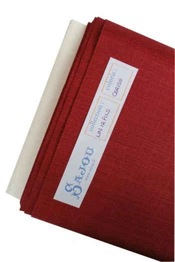 Lin à Broder 12 Fils Au Cm Au Mètre Cerise 1 Lin à Broder 12 Fils Au Cm Au Mètre Cerise