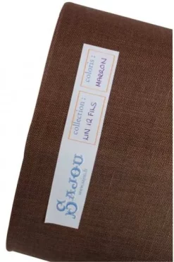 Lin à Broder 12 Fils Au Cm Au Mètre Marron